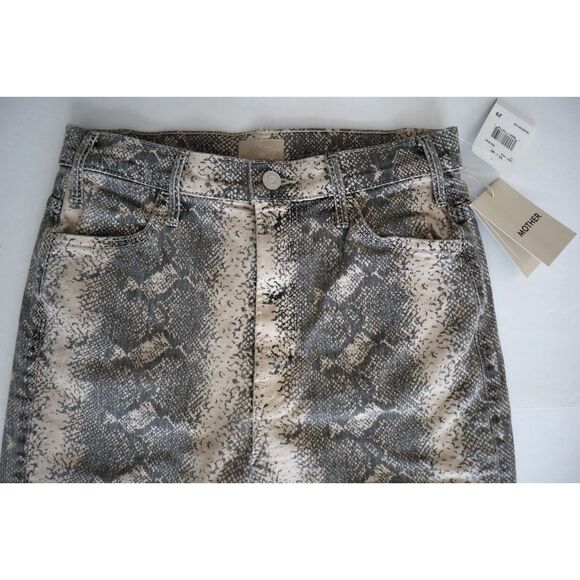 Mother 10897-1608 Womens Sz 29 Boa Babe Snake Print The Hustler Flood Jeans - Picture 9 of 14